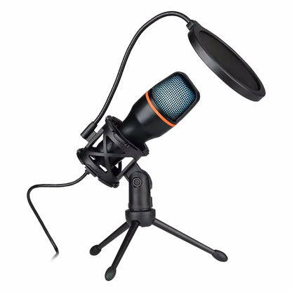 Condenser Microphone USB Wired For PC Computer Laptop Professional Gaming Accessories Streaming Sound Live Podcast RGB Record