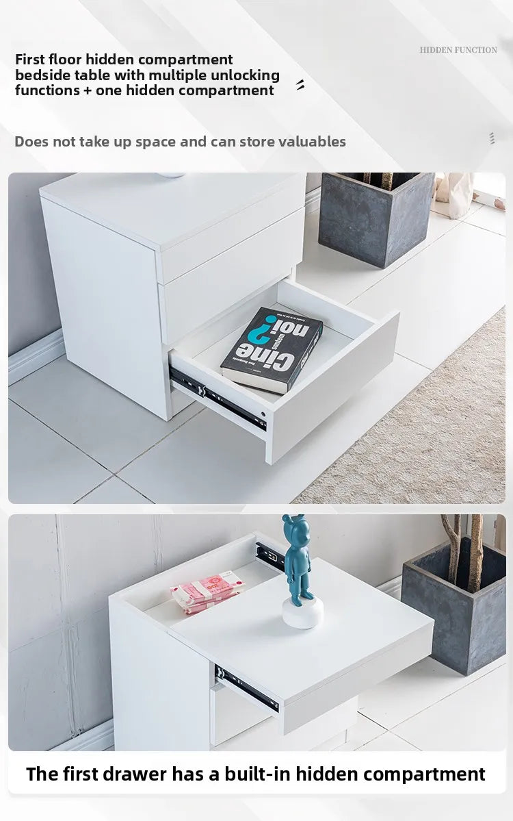intelligent hidden compartment bedside table invisible anti-theft bedroom design storage cabinet Corner comfortable furniture
