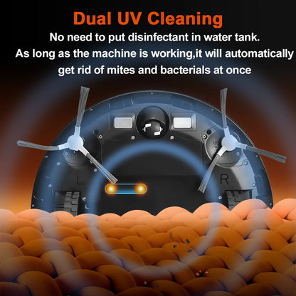 Robot Vacuum Cleaner ABIR X9 ,Laser System,Dual UV Cleaning,Auto Carpet Boost Tech,Multiple Floors Maps,Customized Room Cleaning