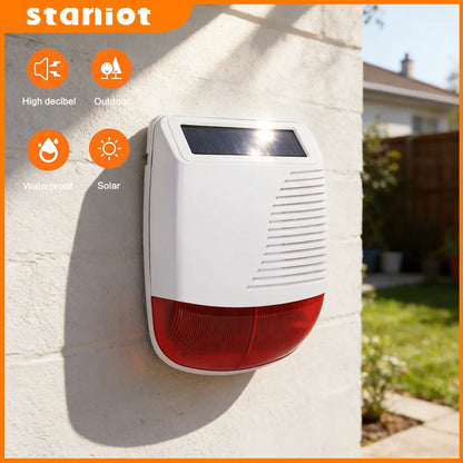 Staniot High Decibel Siren Outdoor 433Mhz Wireless Solar Siren Waterproof House Security Alarm System 1000mAh Smart Home Devices
