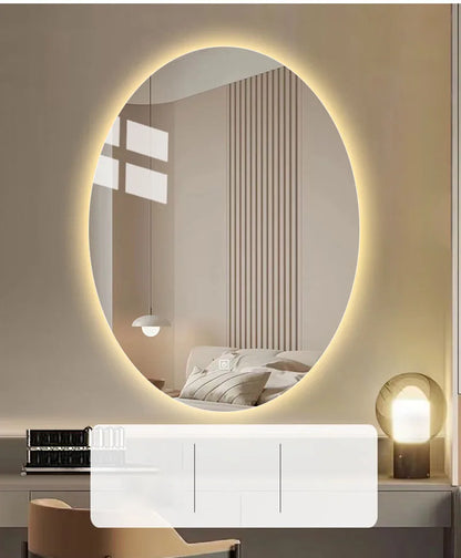 oval LED bathroom mirror
