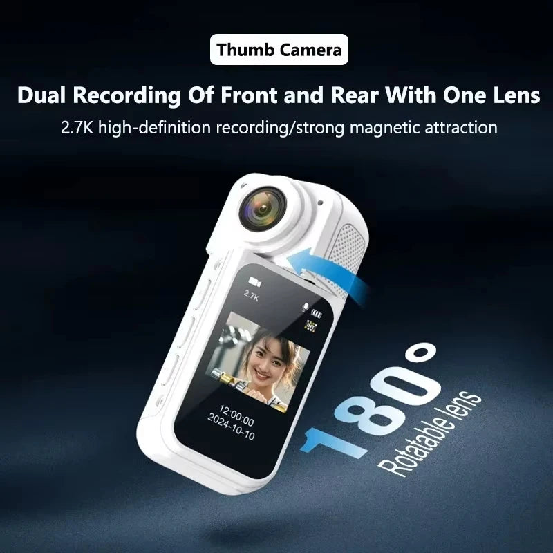 HD 1080P Thumbcam 2.7K WiFi Mini Camera Portable Digital Video Recorder Police BodyCam 180° Rotate Sports DV Riding Camcorder
