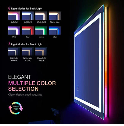 RGB LED bathroom mirror