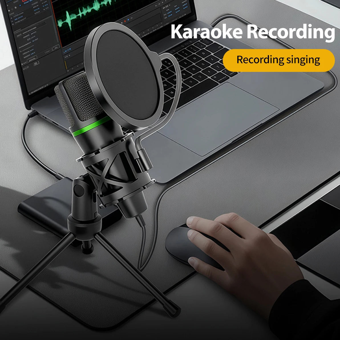 Condenser Microphone USB Wired For PC Computer Laptop Professional Gaming Accessories Streaming Sound Live Podcast RGB Record