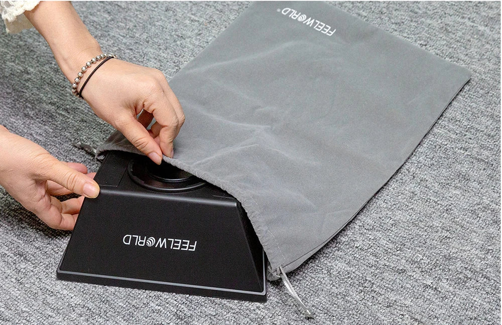 FEELWORLD TP2A 8 inch Mini Teleprompter Portable Supports Under Smartphone Tablet Prompting DSLR Camera Bluetooth