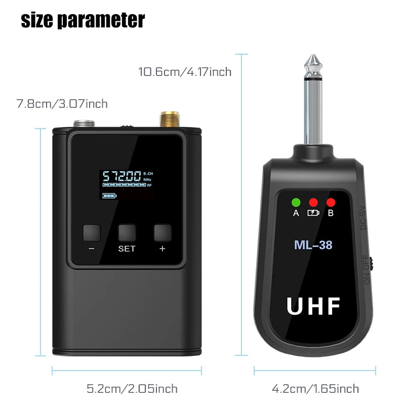 Dual Wireless Microphone System Headset Mic/Stand Mic/Lavalier Lapel Mic with Rechargeable Bodypack Transmitter & Receiver