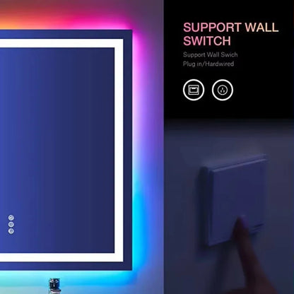 RGB LED bathroom mirror
