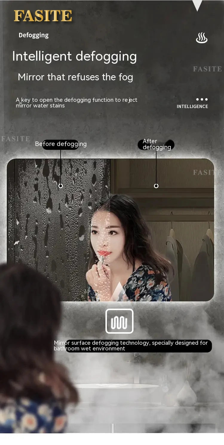 square LED bathroom mirror