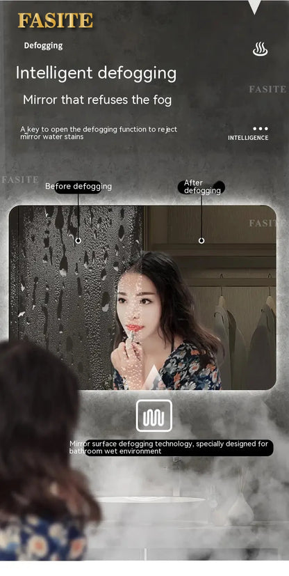 square LED bathroom mirror