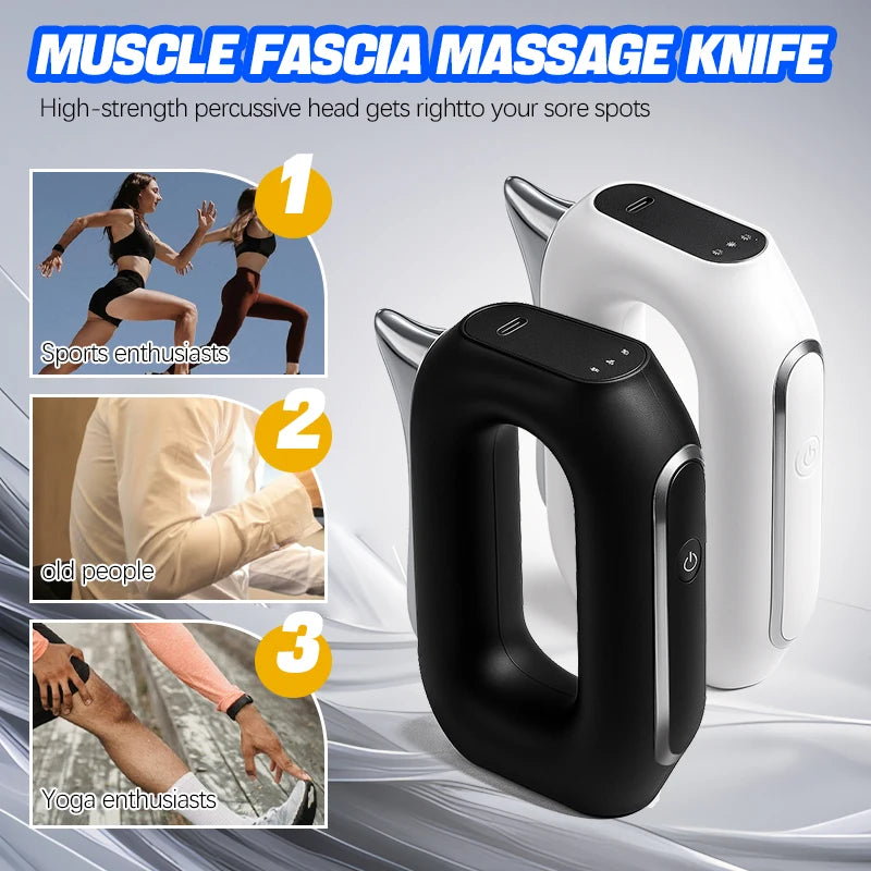 Electric Fascia Massager EMSMicro Current Vibration Deep Tissue Compression Muscle Relaxation Body Lifting Scraper Massage Knife