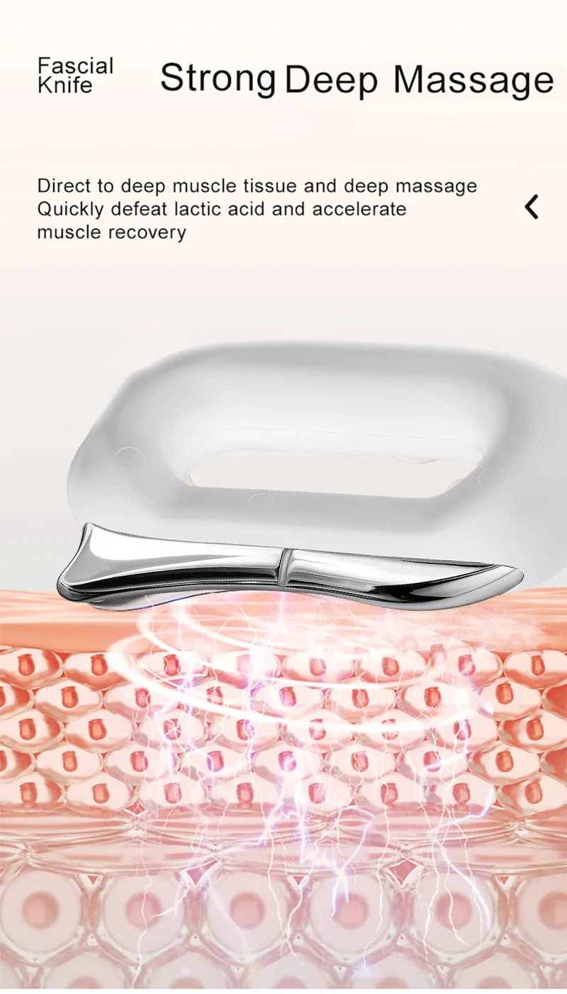 Electric Fascia Massager EMSMicro Current Vibration Deep Tissue Compression Muscle Relaxation Body Lifting Scraper Massage Knife