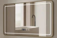 Custom Design Rectangle Stainless Steel Framed Touch Control Screen LED Intelligent Shower Mirror Smart Mirrors for Bathroom