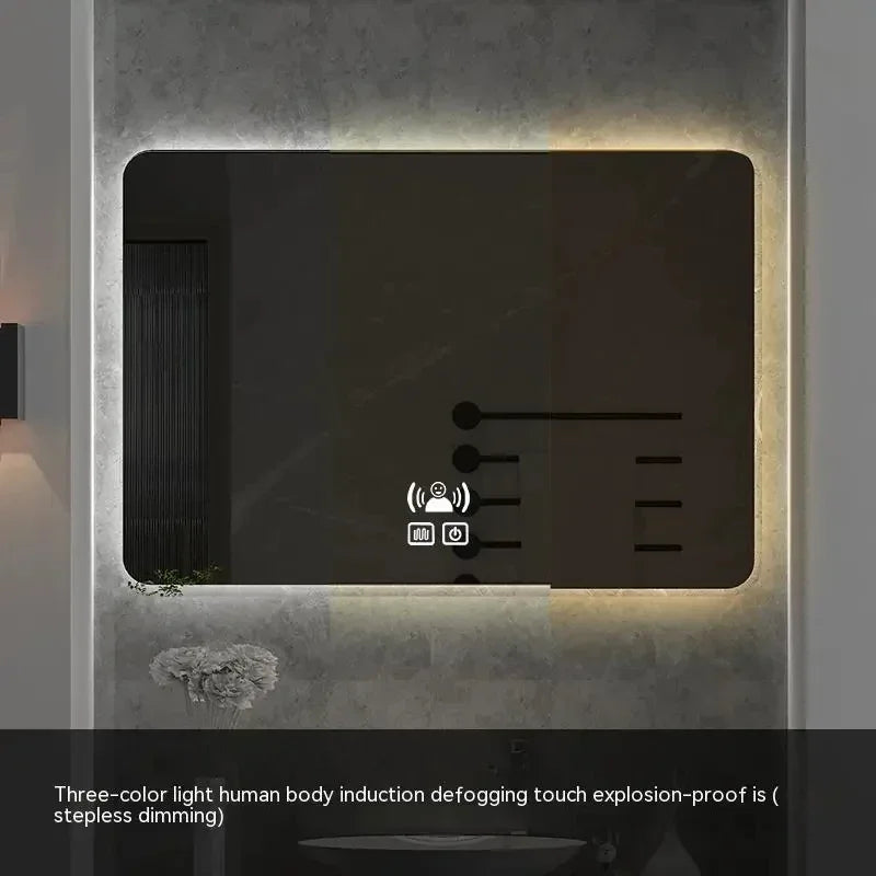 square LED bathroom mirror