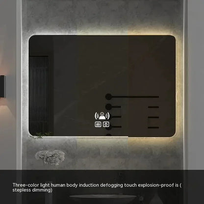 square LED bathroom mirror