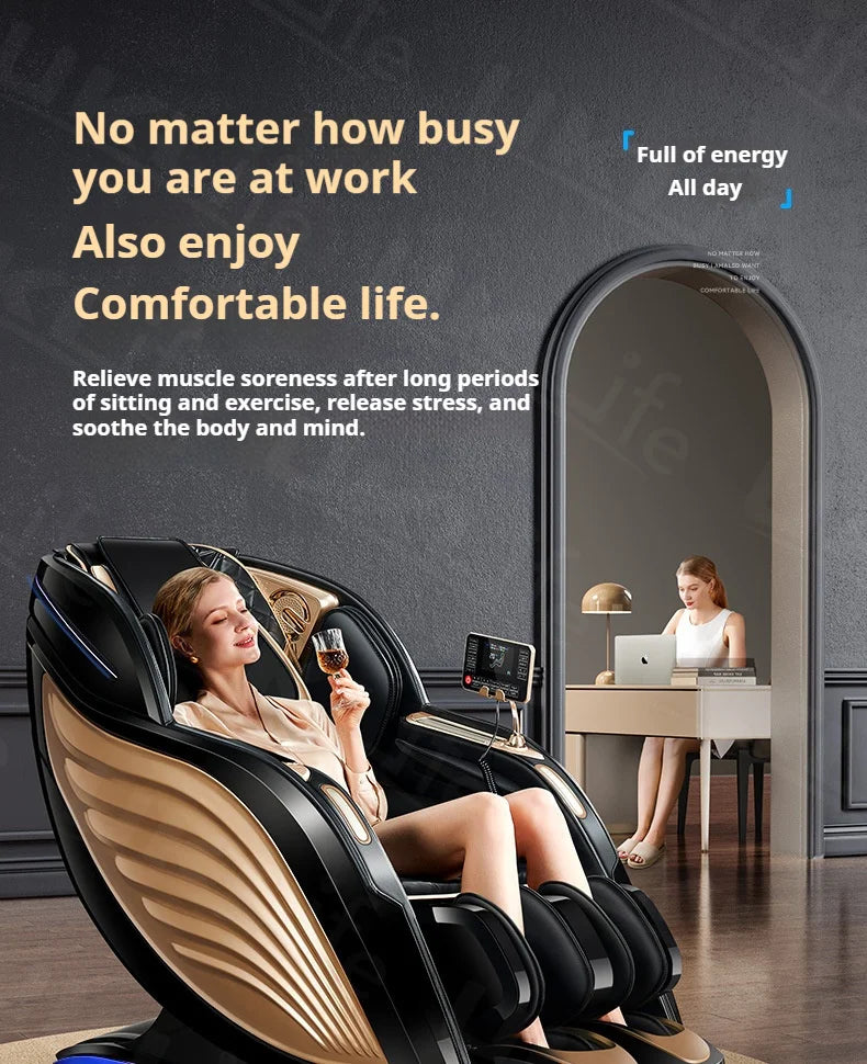 4D SL-Track Massage Chair Zero Gravity Full Body w/AI Voice 3D Luxury Electric Home Office Massage Sofa 3Y Warranty