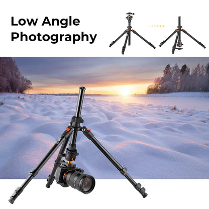 K&F CONCEPT Portable Camera Travel Tripod Flexible Vlog Tripod with 360 Degree Ball Head Quick Release for Canon Nikon Sony DSLR