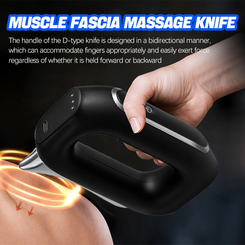 Electric Fascia Massager EMSMicro Current Vibration Deep Tissue Compression Muscle Relaxation Body Lifting Scraper Massage Knife