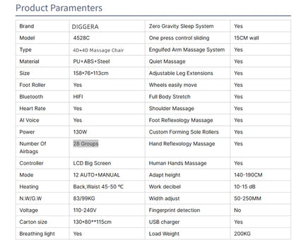 4D+4D Electric Massage Chairs Full Body Recliner Zero Gravity Auto Massage Chair Sl-Track 2025 Full Body Relaxation Massage Sofa