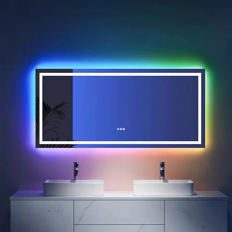 RGB LED bathroom mirror