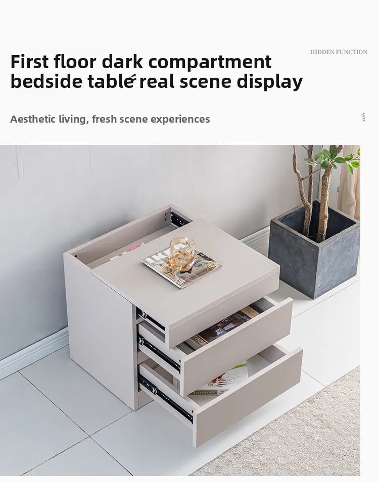 intelligent hidden compartment bedside table invisible anti-theft bedroom design storage cabinet Corner comfortable furniture