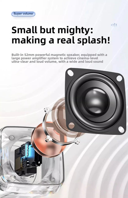 Computer Speakers, Mini Speaker with Cool Lights and Stereo Sound 6W USB Powered 3.5 mm AUX-in Portable Speaker for Computer