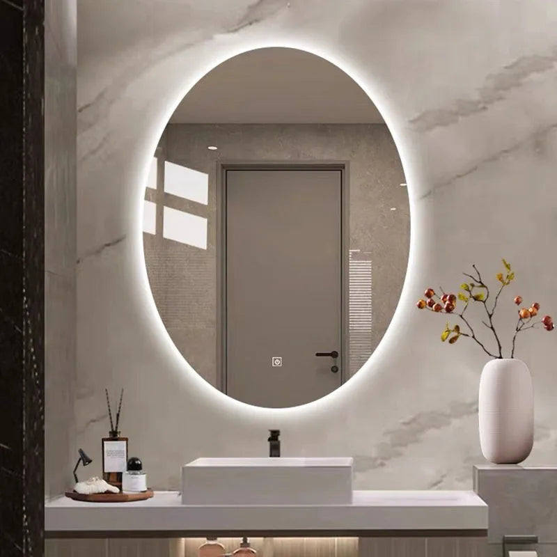 oval LED bathroom mirror