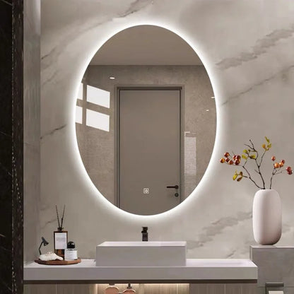oval LED bathroom mirror