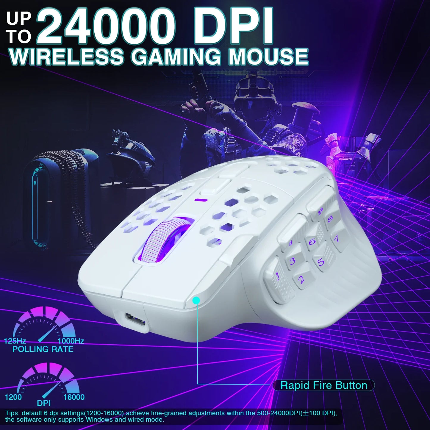wireless MMO gaming mouse