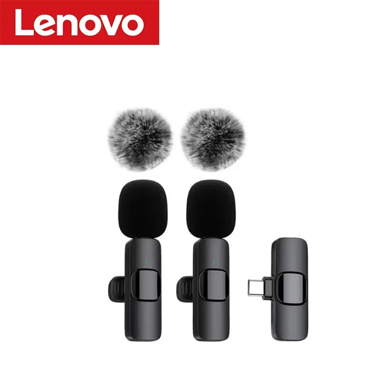 2026 NEW Lenovo Mini Portable Wireless Audio Video Recording Lavalier Microphone for Live Broadcast Gaming Audio Video Recording