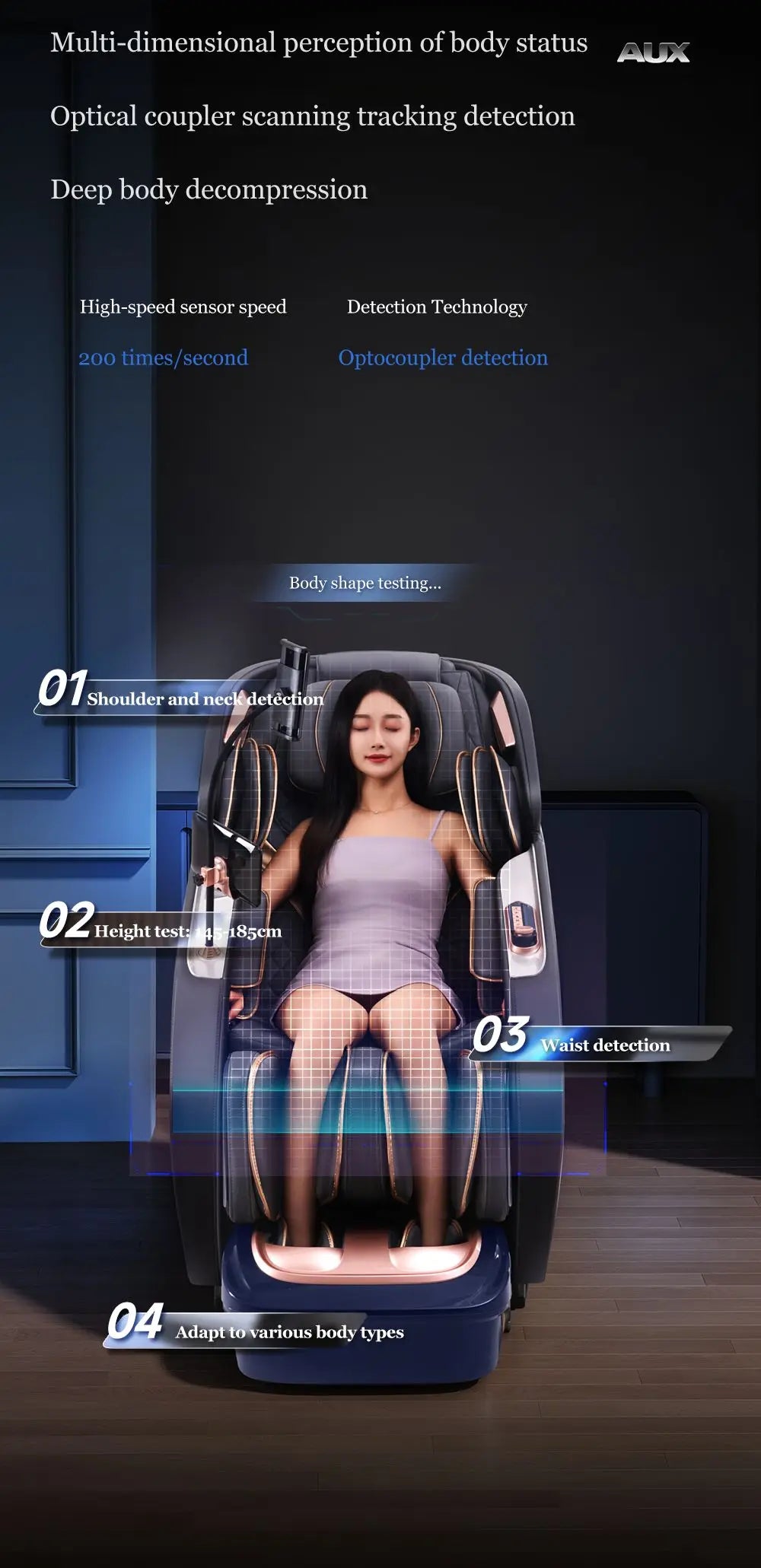 4D+4D Electric Massage Chairs Full Body Recliner Zero Gravity Auto Massage Chair Sl-Track 2025 Full Body Relaxation Massage Sofa