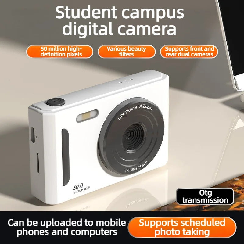 2026 NEW 5K Digital Portable Camera Pixels Auto Focus Entry-level Camera Dual Camera Flash Student CCD