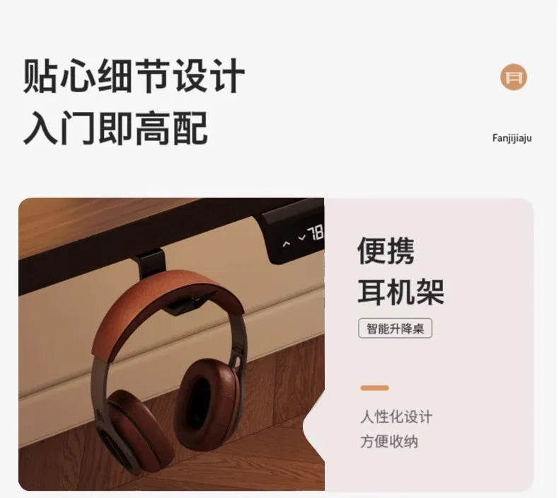 Solid Wood Electric Standing Desk with Drawers Smart Height Adjustable Gaming Computer Workstation for Home Study Office