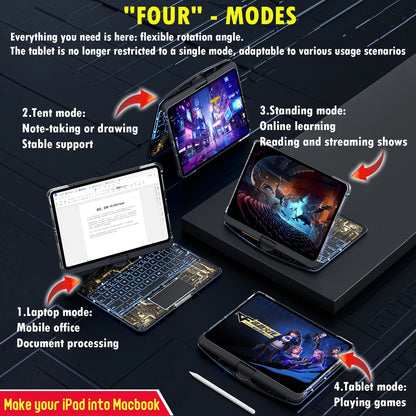 360 Swivel iPad Keyboard Case with Trackpad
