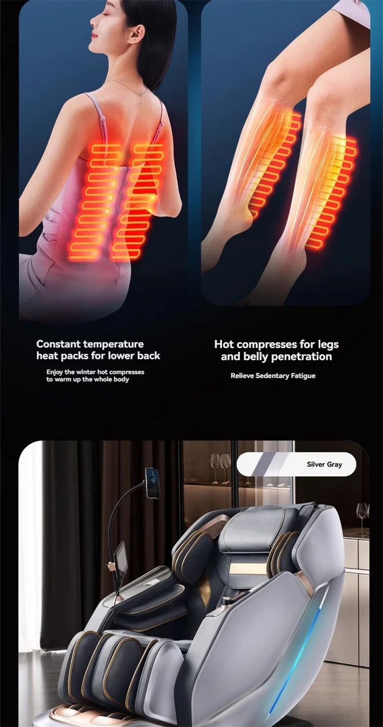 4D+4D Electric Massage Chairs Full Body Recliner Zero Gravity Auto Massage Chair Sl-Track 2025 Full Body Relaxation Massage Sofa