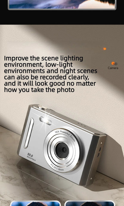 2026 NEW 5K Digital Portable Camera Pixels Auto Focus Entry-level Camera Dual Camera Flash Student CCD