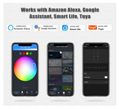 Tuya Zigbee 3.0 Smart Ceiling Light Wifi RGBCW Led Ceiling Lamp Livingroom Home Decoration Smart Lamp For Alexa, Google Home