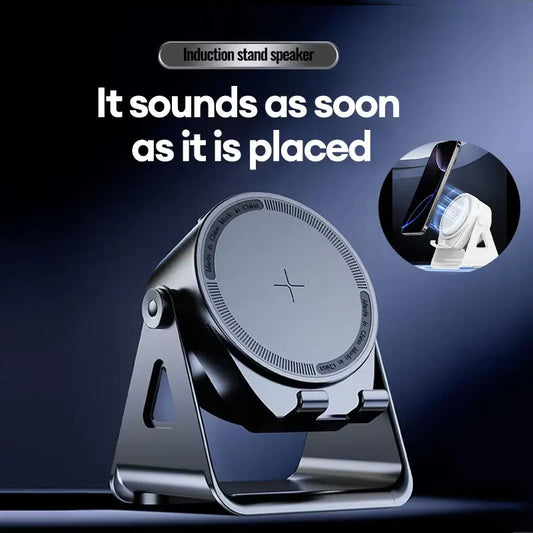 Portable Smart Induction Speaker Wireless Bluetooth  Phone Holder Multi-functional Outdoor Sports Stereo Speakers Universal