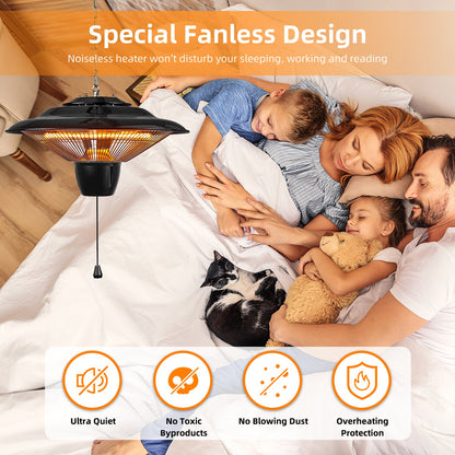 Outdoor Hanging Patio Heater Ultra-Quiet Electric Heating Lamp
