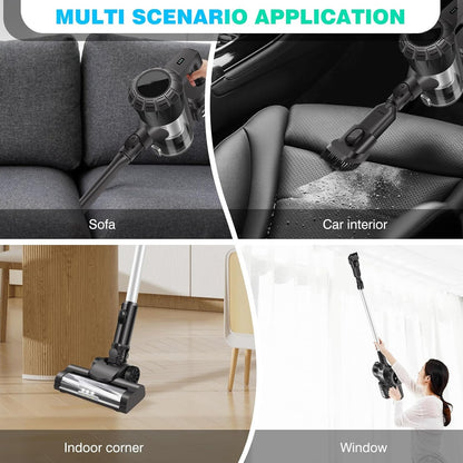 12VBlack Cordless Vacuum Cleaner Stick Handheld Vacuum For Carpet Floor Pet Hair