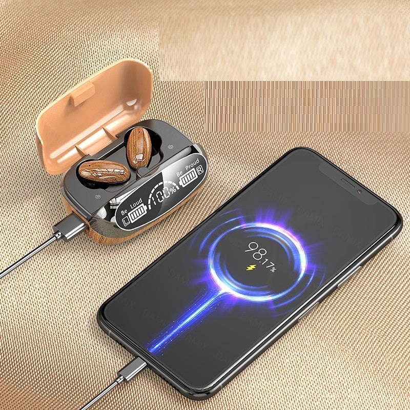 M35 Wood Grain TWS Bluetooth Headset