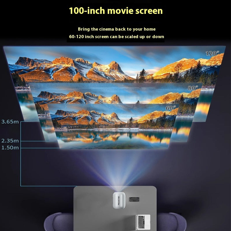 Smart HD Projector Bedroom Wall Super Clear Home