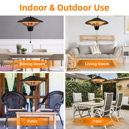 Outdoor Hanging Patio Heater Ultra-Quiet Electric Heating Lamp