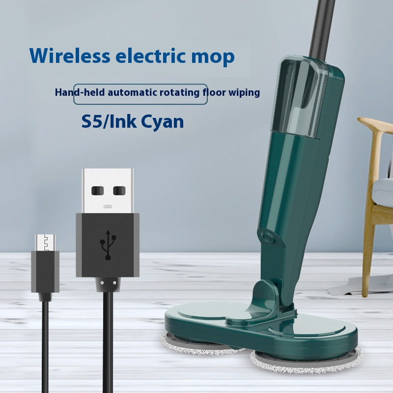 All-in-one sweeping and mopping machine in S5 Ink Cyan with USB charging for automatic floor cleaning